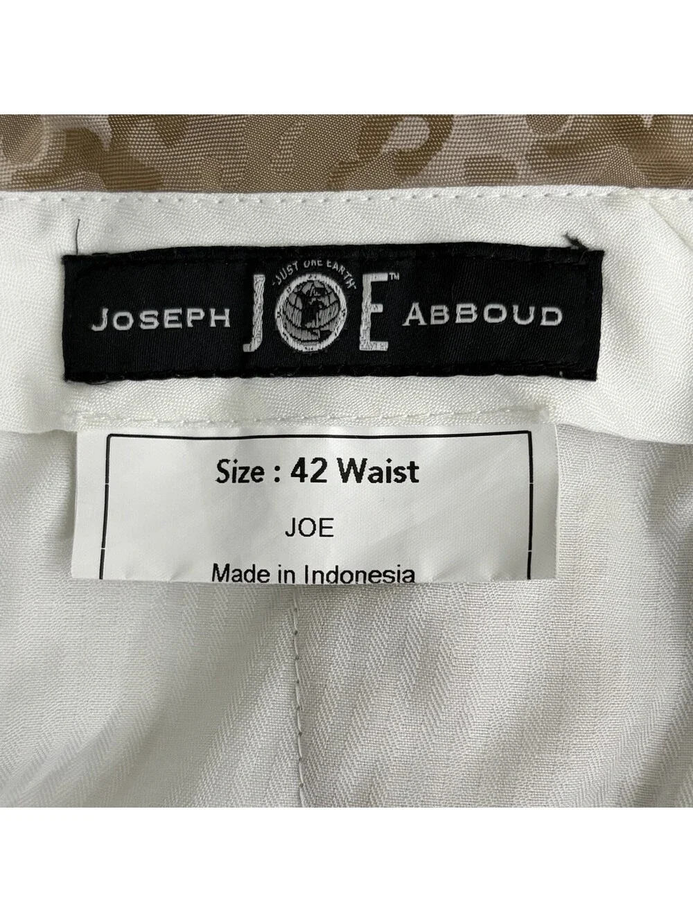 Joseph Abboud Men’s 42 100% Linen Pants Beige Flat Front Casual Coastal Resort